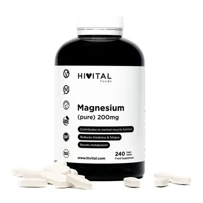 Magnesio puro 200 mg - Citrato de Magnesio - 240 Comprimidos — mejor Citrato de magnesio
