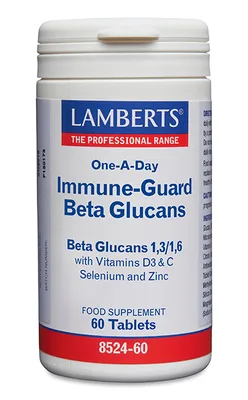 Lamberts Immune-Guard Beta Glucanos con D3, C, Selenio y Zinc 60 tabletas — mejor Betaglucanos