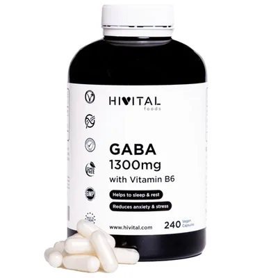 Hivital GABA 1300 mg 240 Cápsulas Veganas — mejor GABA