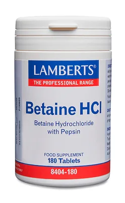 Betaína HCl 324 mg y Pepsina 5 mg — mejor Betaína