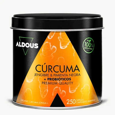 Cúrcuma Ecológica con Jengibre, Pimienta Negra y Probióticos | 250 cápsulas — mejor Cúrcuma