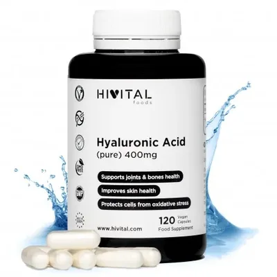 Ácido Hialurónico Puro 400 mg - 120 Cápsulas Veganas — mejor Ácido hialurónico
