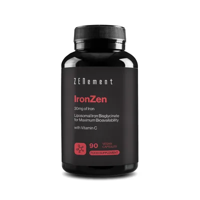 IronZen con Vitamina C | 90 cápsulas veganas — mejor Hierro