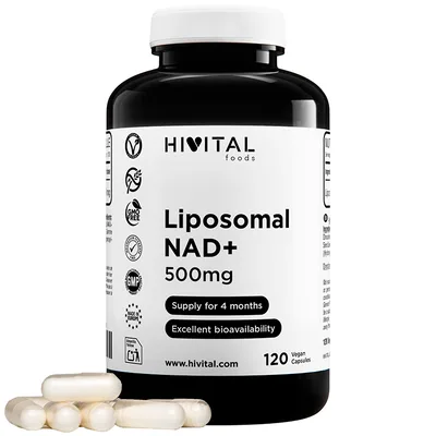 NAD+ Liposomal 500 mg | 120 cápsulas veganas — mejor NAD+
