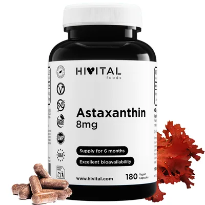 Astaxantina 8 mg 180 Capsulas Veganas — mejor Astaxantina