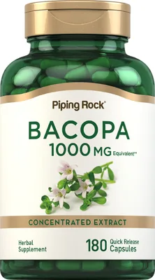 Bacopa Monnieri 1000 mg 180 Cápsulas — mejor Bacopa