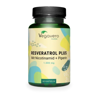 Resveratrol Plus 500mg + Piperina + Nicotinamida 60 caps — mejor Resveratrol