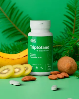 Triptófano con Melatonina y Espirulina 70 cápsulas — mejor Triptofano