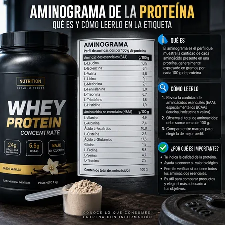 Aminograma de la proteína: qué es y cómo leerlo en la etiqueta